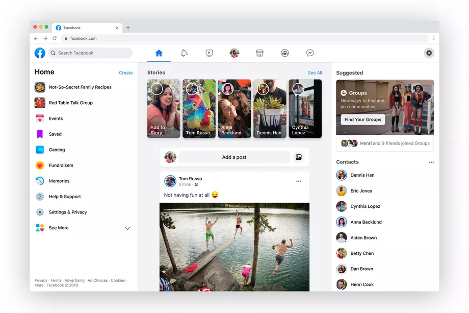 Facebook Is Rolling Out New Web Interface Along With Dark Theme