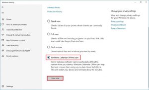 windows defender run scan