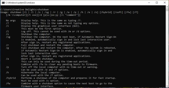 shutdown timer command shutdown timer command