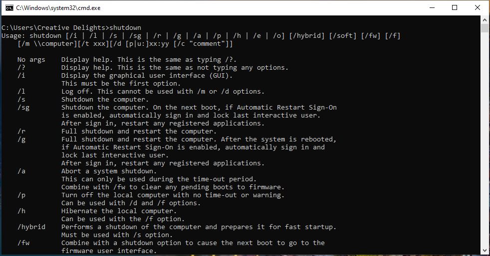 How To Shutdown Or Restart Windows 10 PC Using CMD