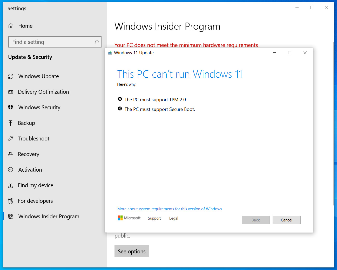 windows 11 as a system update